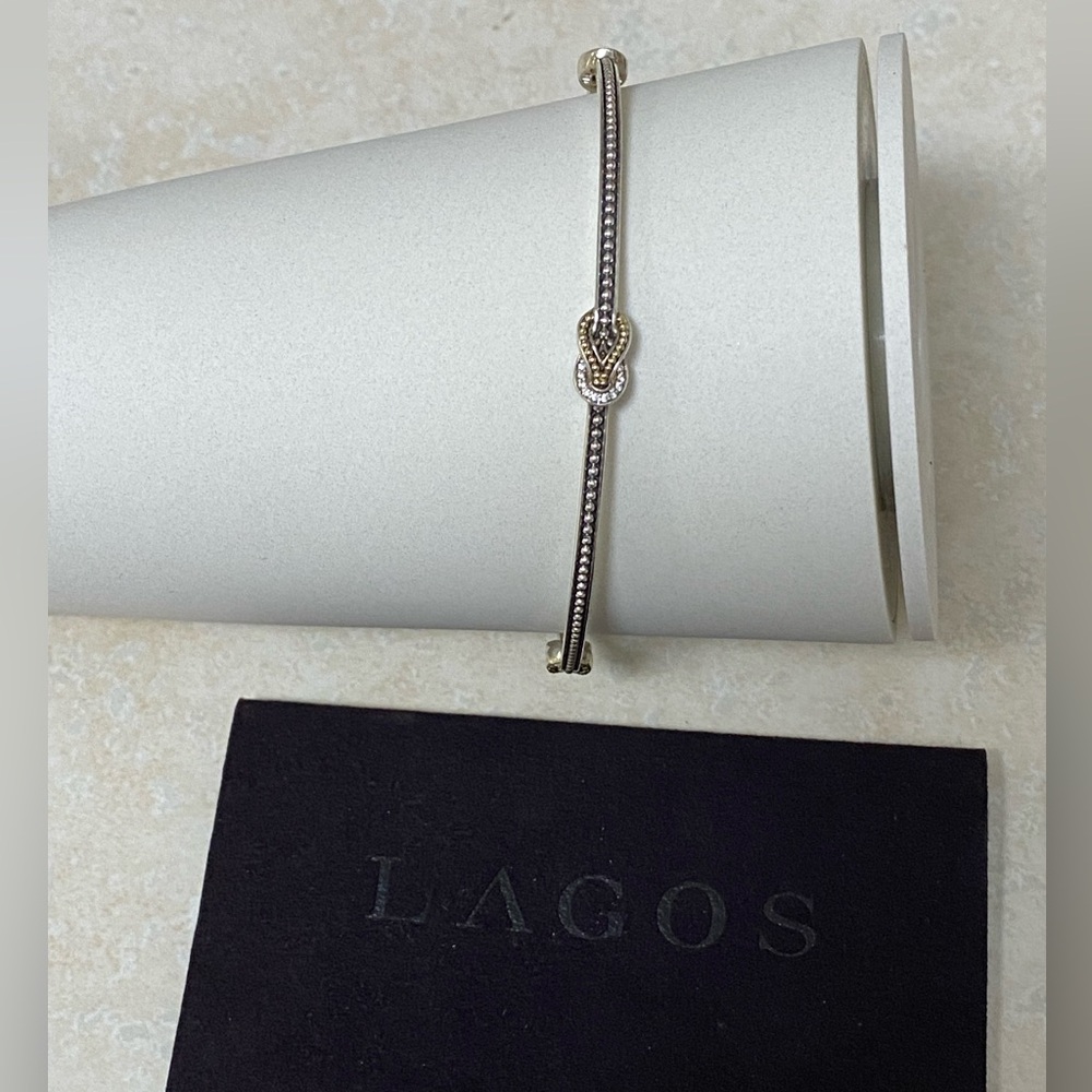 Lagos Newport 4 Stations with Diamonds Bangle Size M